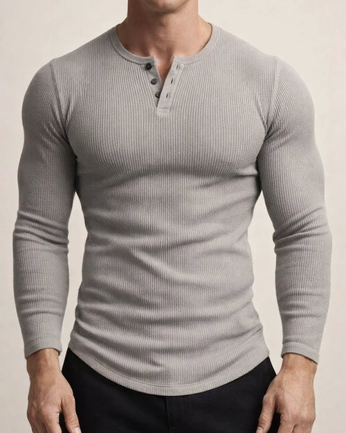 Men's Long Sleeve Tops Fitness High Stretch Bottom Shirt Men's Staple Button V-Neck Solid Color Large Size Casual T-Shirt | JRSEE:eba8501d-9098-449c-9ed2-39a7cb4d703e