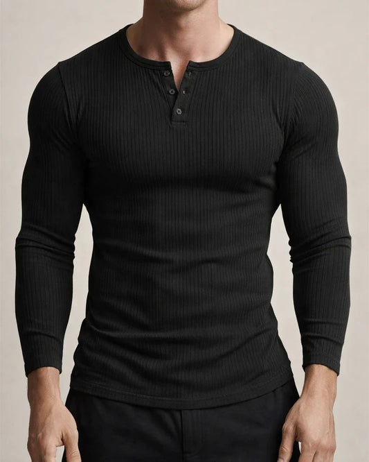 Men's Long Sleeve Tops Fitness High Stretch Bottom Shirt Men's Staple Button V-Neck Solid Color Large Size Casual T-Shirt | JRSEE:ec9210b6-ec2b-4b2d-87f2-4da1c8922432