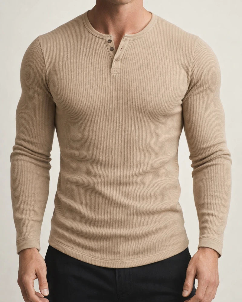 Men's Long Sleeve Tops Fitness High Stretch Bottom Shirt Men's Staple Button V-Neck Solid Color Large Size Casual T-Shirt | JRSEE:92966ea8-a01c-43b3-b5cd-85641e1b0ef1
