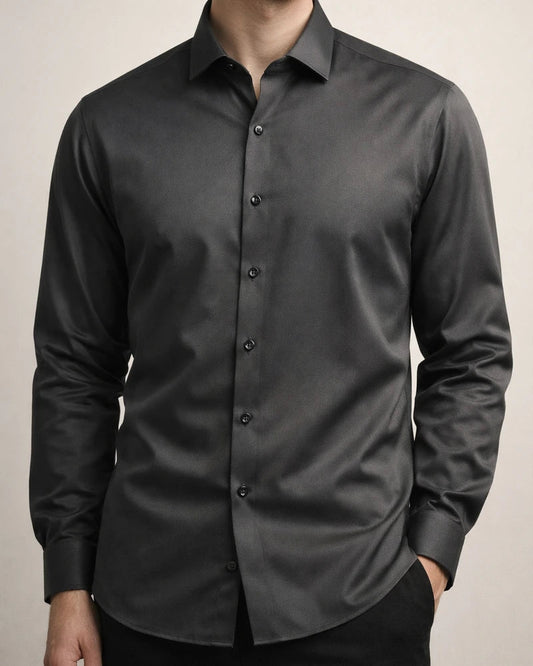 Men's Long-sleeved Mulberry Silk Solid Color Long-sleeved Work Shirt Business Professional Slim Shirt Business Formal Wear | JRSEE:adcad0f1-a6c9-4e57-b90b-005fc33d9917