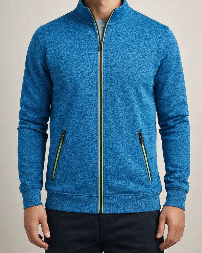 Men's Long-Zip Knit Sweater with Light Fleece Lining for Fall/Winter | JRSEE:27060c17-4398-4aa4-af80-b949d44d476d