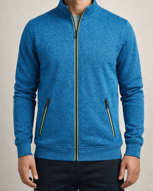 Men's Long-Zip Knit Sweater with Light Fleece Lining for Fall/Winter | JRSEE:27060c17-4398-4aa4-af80-b949d44d476d