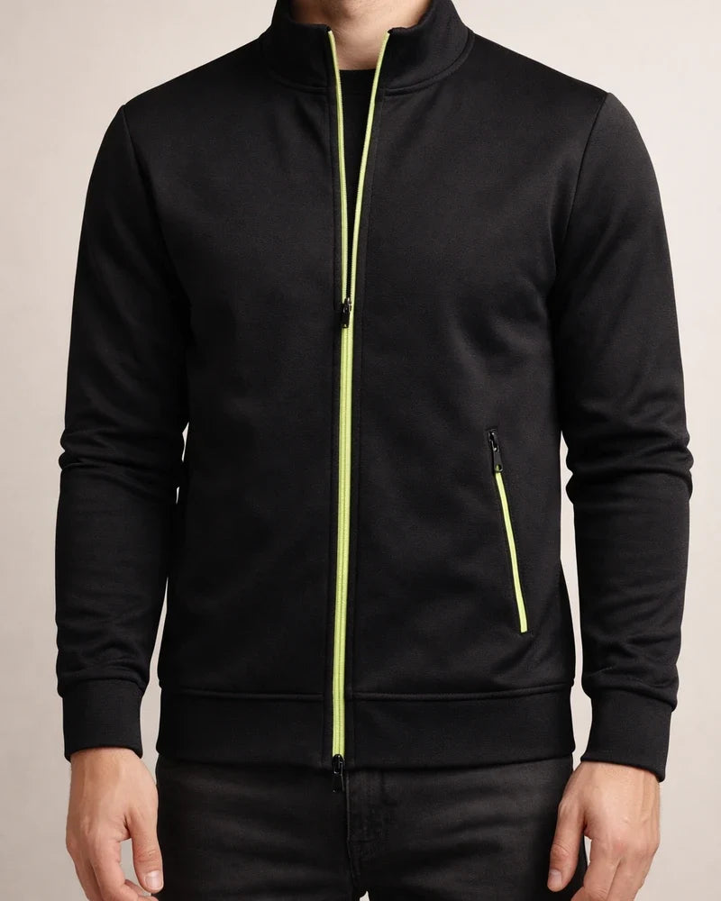 Men's Long-Zip Knit Sweater with Light Fleece Lining for Fall/Winter | JRSEE:7d149a77-2738-4d27-bf9f-68359bcedc1d