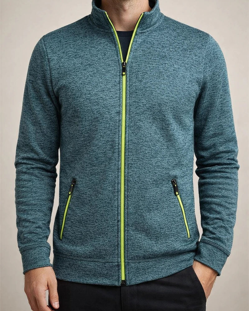 Men's Long-Zip Knit Sweater with Light Fleece Lining for Fall/Winter | JRSEE:eb958fba-9b2c-4c92-8ccb-7ff3deb9e32d
