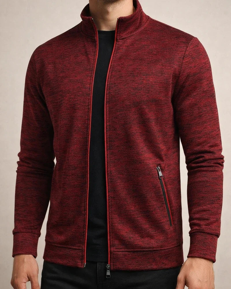 Men's Long-Zip Knit Sweater with Light Fleece Lining for Fall/Winter | JRSEE:da85b8c8-1615-492e-a0ad-83ba1df9a6c1