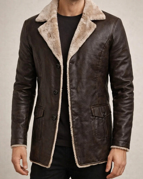 Men's Medium-length Leather Jacket Fall and Winter Padded Large Lapel Suit Fur Coat | JRSEE:14eb2acc-38e5-458e-8bda-8db773218ec9