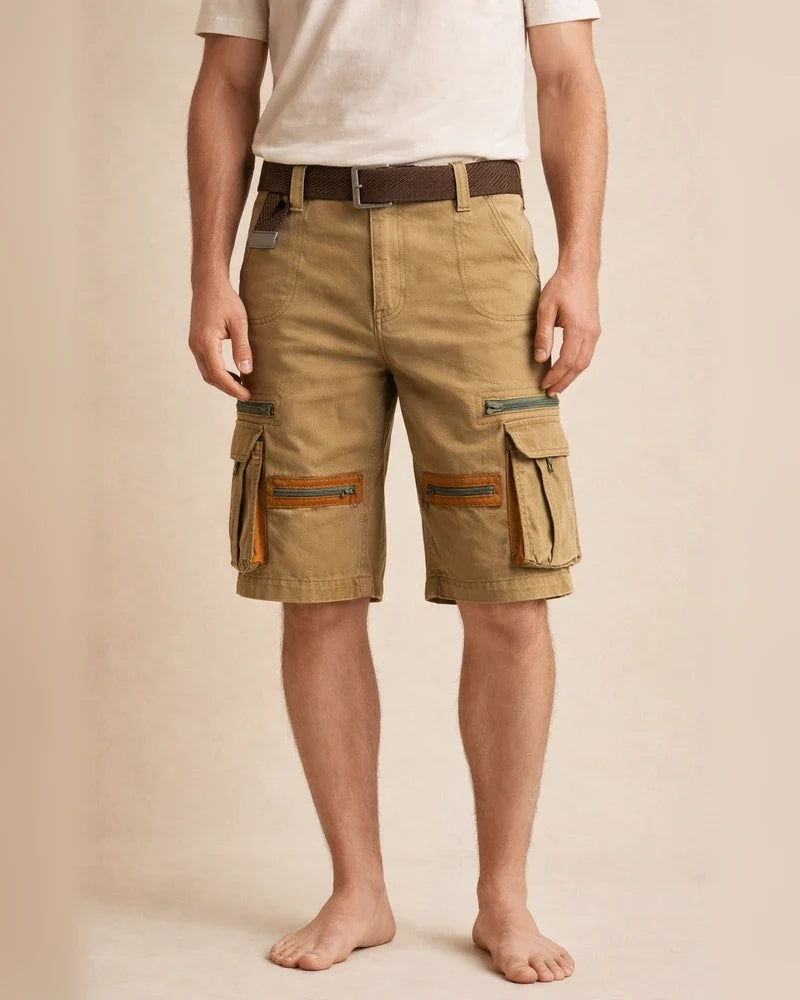 Men's Multi-Pocket Cropped Shorts, Summer Straight-Leg Workwear Shorts | JRSEE:66df6222-7c2c-4e88-b02b-e756bae484b1