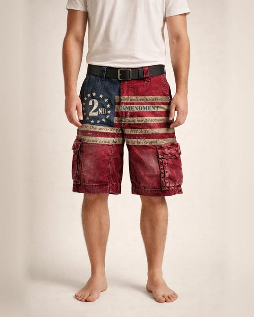 Men's New Arrival Fashionable Casual 3D-Printed Work Shorts with Zipper | JRSEE:fd5349cd-3972-446d-8518-e776641e8527