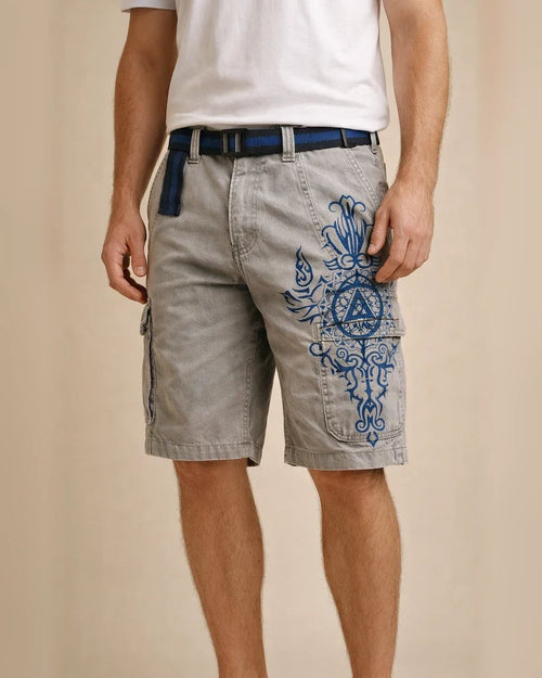 Men's New Arrival Fashionable Casual 3D-Printed Work Shorts with Zipper | JRSEE:89062749-4f35-4393-b4e9-47f944b6ada2