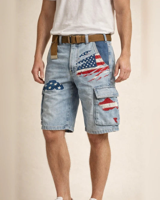 Men's New Arrival Fashionable Casual 3D-Printed Work Shorts with Zipper | JRSEE:d0c141c6-0679-4028-b018-d0705e62e580