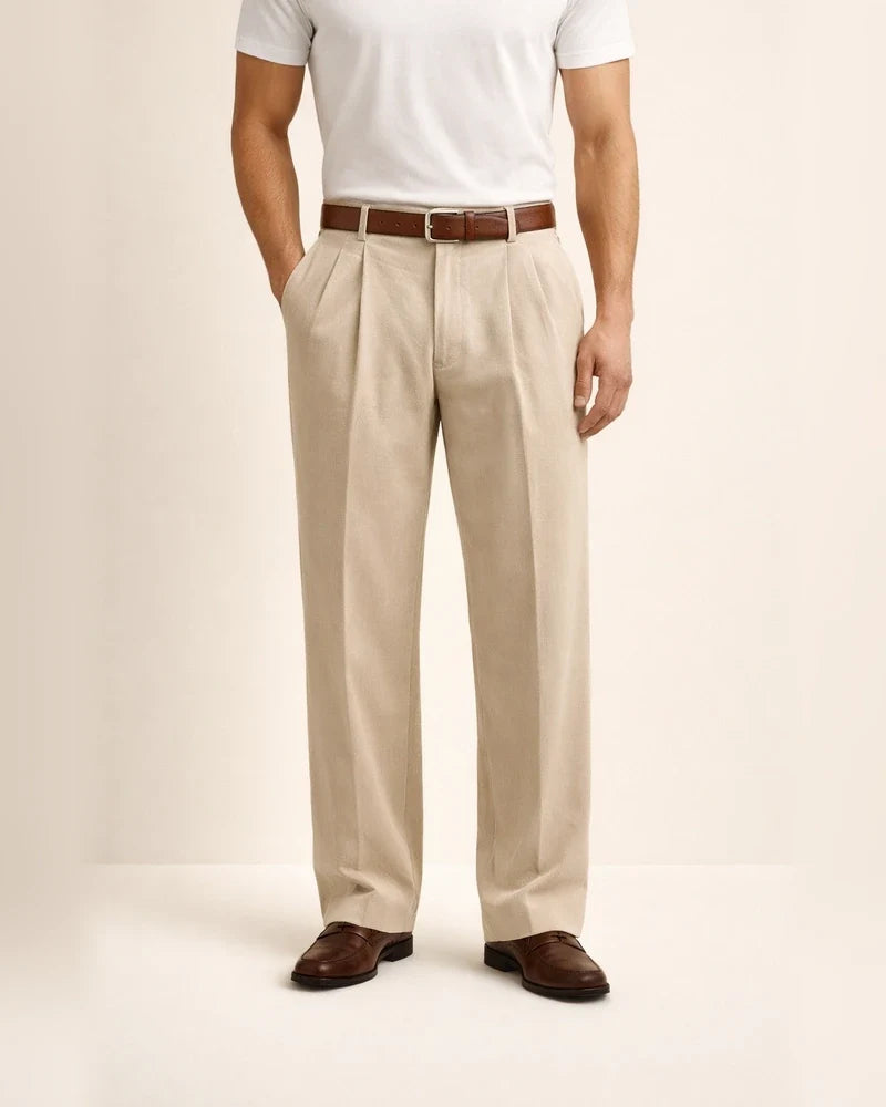 Men's New Arrival Solid-Color Linen Casual Loose-Fit Straight-Leg Pants | JRSEE:1e7d284d-d4c9-4117-805b-e98600af3f0d