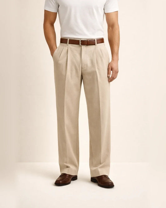 Men's New Arrival Solid-Color Linen Casual Loose-Fit Straight-Leg Pants | JRSEE:1e7d284d-d4c9-4117-805b-e98600af3f0d