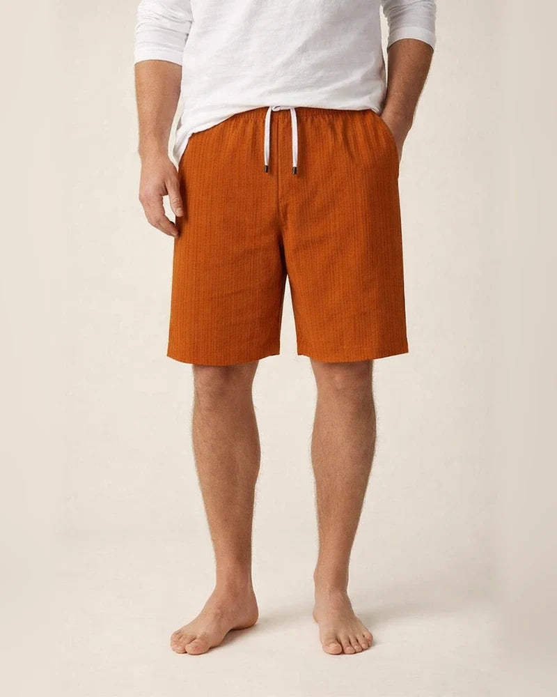 Men's New Cotton Linen Shorts Multi-pocket Models Tie Rope Men's Striped Beach Pants | JRSEE:2c6451d4-6323-4d7b-a237-bce49b3d7c17