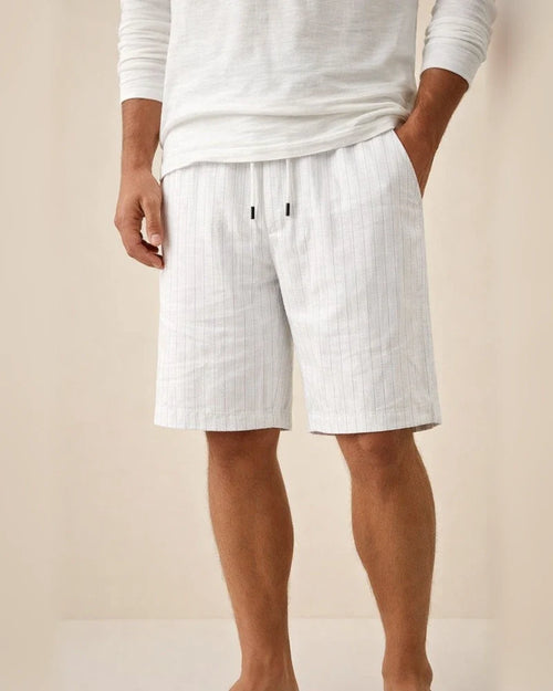 Men's New Cotton Linen Shorts Multi-pocket Models Tie Rope Men's Striped Beach Pants | JRSEE:e5a9f527-6332-4be6-9ca7-c54fb286553a