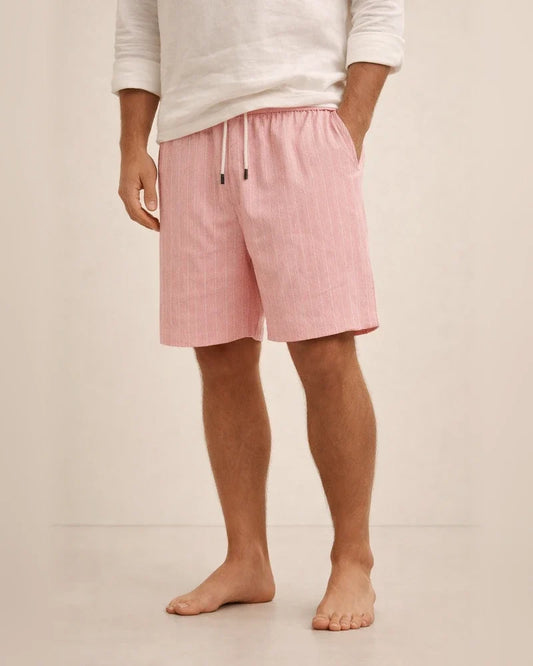 Men's New Cotton Linen Shorts Multi-pocket Models Tie Rope Men's Striped Beach Pants | JRSEE:2ee8da20-3ce4-4400-aaf3-cf8bd8a3e30e