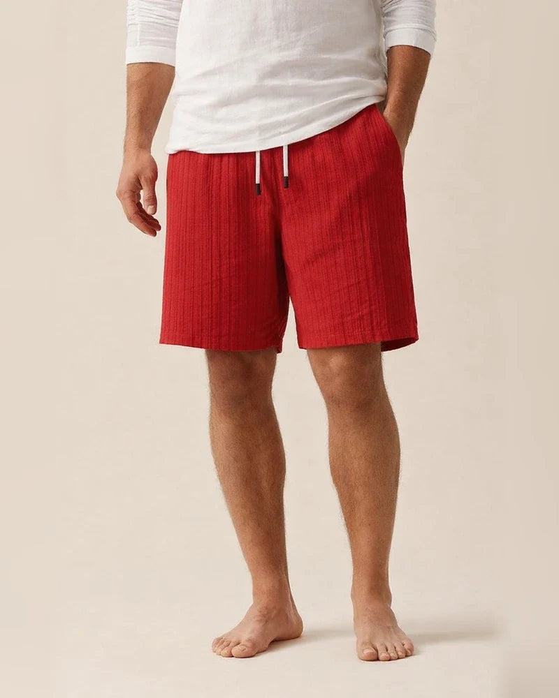 Men's New Cotton Linen Shorts Multi-pocket Models Tie Rope Men's Striped Beach Pants | JRSEE:f95ca2e4-b048-4465-a0cc-7ccac0c81451