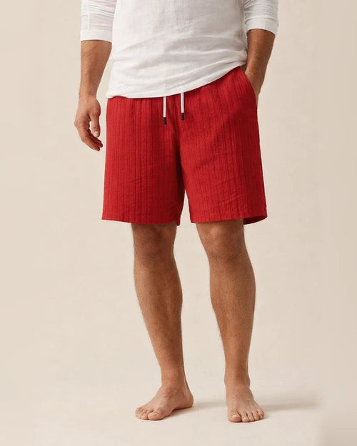 Men's New Cotton Linen Shorts Multi-pocket Models Tie Rope Men's Striped Beach Pants | JRSEE:f95ca2e4-b048-4465-a0cc-7ccac0c81451