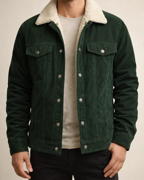 Men’s New Fall/Winter Long-Sleeve Notched-Collar Fleece-Lined Corduroy Jacket | JRSEE:783aedb7-70b4-462d-bb02-048781862793