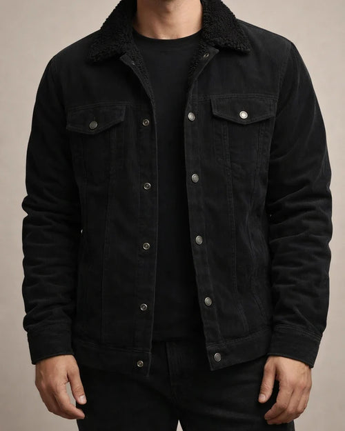 Men’s New Fall/Winter Long-Sleeve Notched-Collar Fleece-Lined Corduroy Jacket | JRSEE:6a530d49-45fa-4f39-a747-74fffe803391