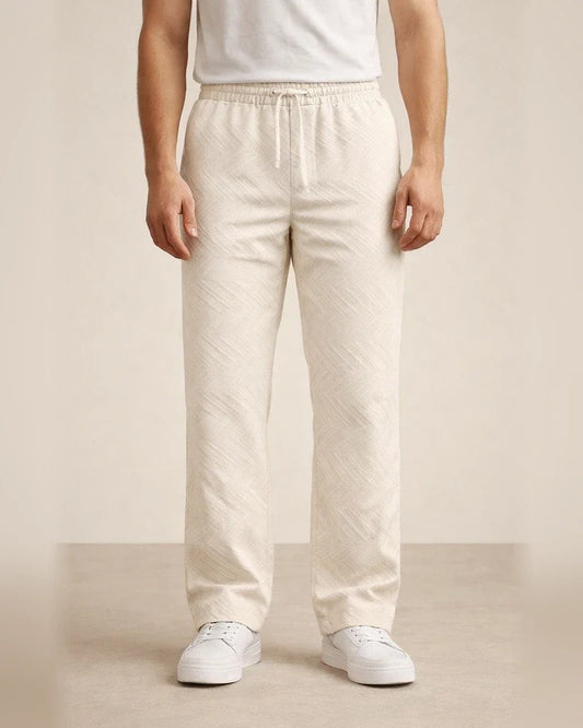 Men's New Seasonal Casual Jacquard Loose-fitting Casual Solid Color Sports Long Pants | JRSEE:1402b0e6-6192-47c8-93cc-87c9b6c03e5f