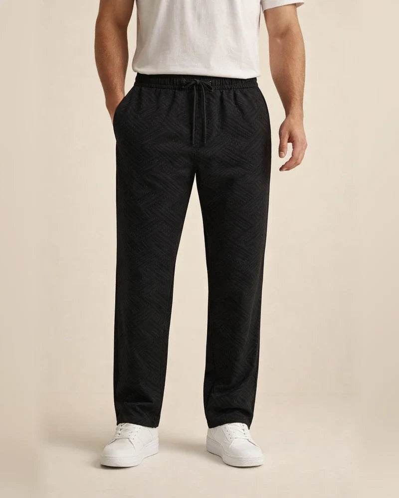 Men's New Seasonal Casual Jacquard Loose-fitting Casual Solid Color Sports Long Pants | JRSEE:8fc7450b-4786-430e-aafe-e59c105845b4