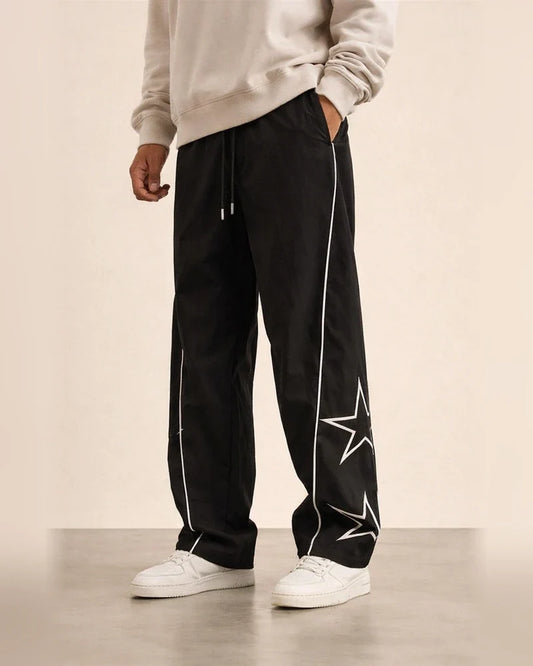 Men's New Style Five-Point Star Embroidered Casual Pants Vintage-Style Casual Trousers | JRSEE:1e905aeb-2c50-4efb-83f7-4db922a4f952