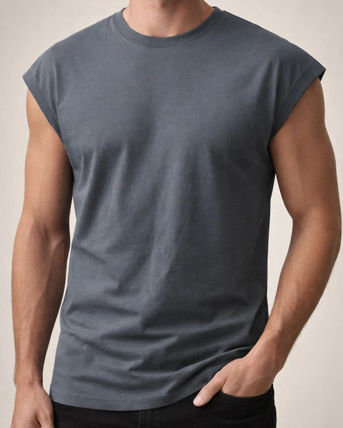 Men's New Summer Sleeveless Undershirt Men's Casual Solid-color Thin Section T-shirt Undershirt | JRSEE:77b0f758-b804-499d-8dbe-f541af6e0d33