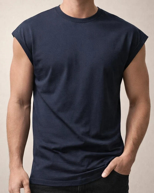 Men's New Summer Sleeveless Undershirt Men's Casual Solid-color Thin Section T-shirt Undershirt | JRSEE:9566089b-f2bd-414c-958e-8dde80a9ea0a