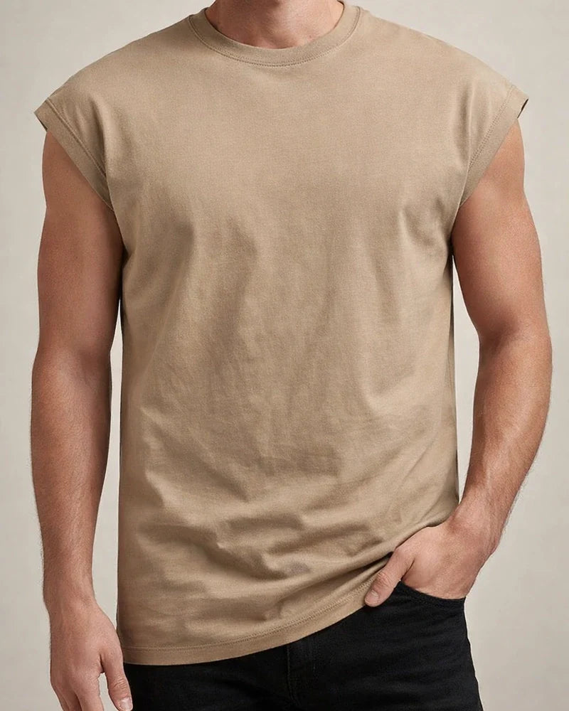Men's New Summer Sleeveless Undershirt Men's Casual Solid-color Thin Section T-shirt Undershirt | JRSEE:f6316435-94ba-4025-8977-a2271cfcbbd4