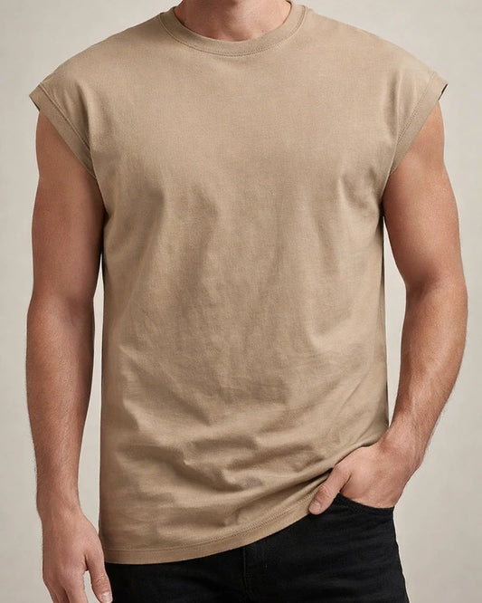 Men's New Summer Sleeveless Undershirt Men's Casual Solid-color Thin Section T-shirt Undershirt | JRSEE:f6316435-94ba-4025-8977-a2271cfcbbd4