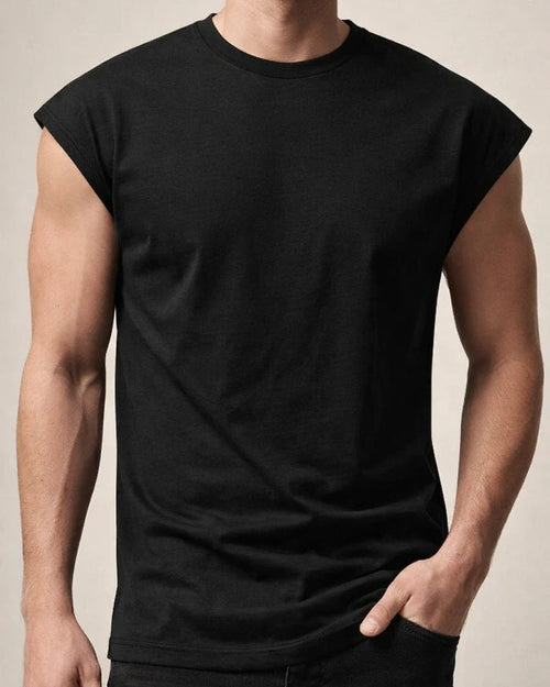 Men's New Summer Sleeveless Undershirt Men's Casual Solid-color Thin Section T-shirt Undershirt | JRSEE:03a47911-af36-4625-b8ea-81935b13c2d6