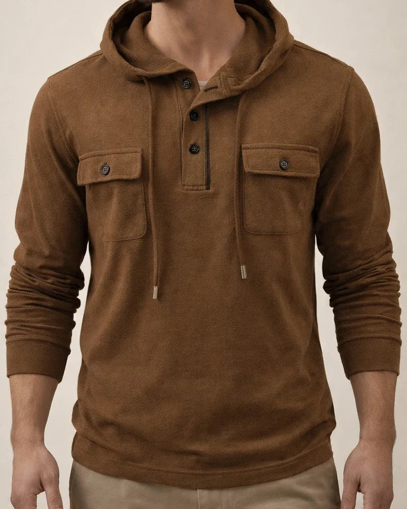 Men's Outdoor Hooded Sports Long Sleeve Drawstring Sweatshirt | JRSEE:c4f8edde-b18d-4926-baef-312aa1c79ffa