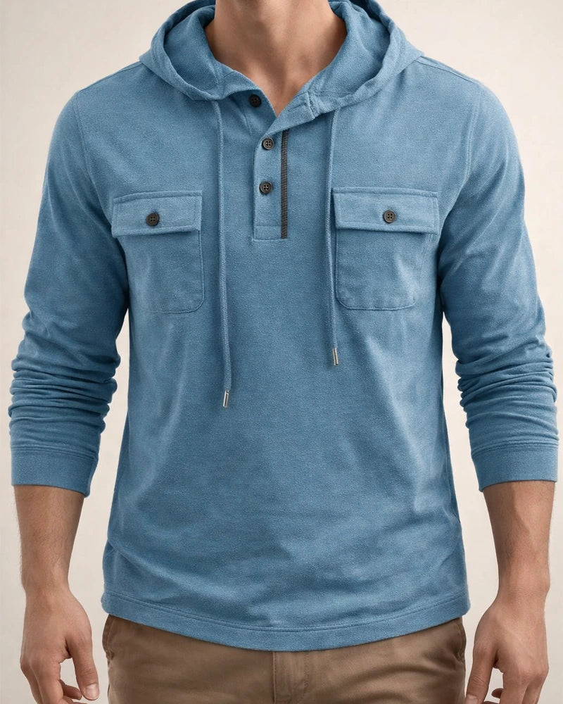 Men's Outdoor Hooded Sports Long Sleeve Drawstring Sweatshirt | JRSEE:e5162dde-da62-4e57-a3e4-6f83ca5d9b82