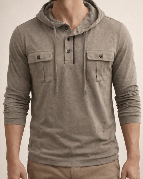 Men's Outdoor Hooded Sports Long Sleeve Drawstring Sweatshirt | JRSEE:519c5986-a031-4481-81bb-7a60675dec79