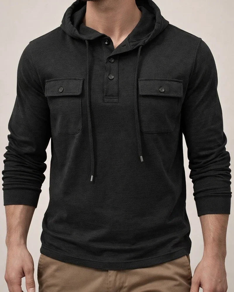 Men's Outdoor Hooded Sports Long Sleeve Drawstring Sweatshirt | JRSEE:250ef743-5123-40f7-ac5a-13d4e9cb7c04
