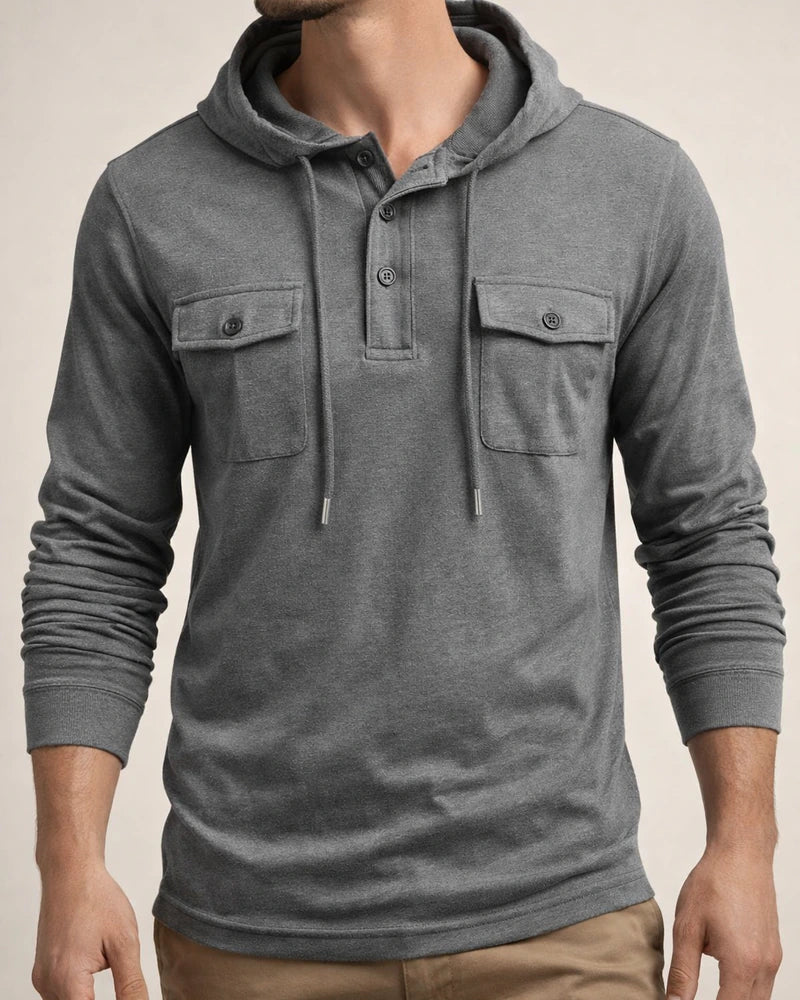 Men's Outdoor Hooded Sports Long Sleeve Drawstring Sweatshirt | JRSEE:73f1a678-4f2d-4555-805b-eb3f6272cd63