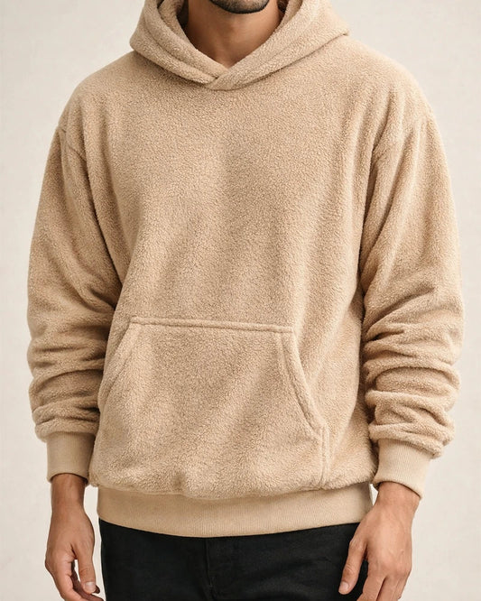 Men's Oversized American-Style Hooded Sweatshirt - Reversible Fleece Loose-Fit Casual Sweatshirt for Fall/Winter | JRSEE:9a134e79-32c8-4038-b13d-eecdc9b1df68