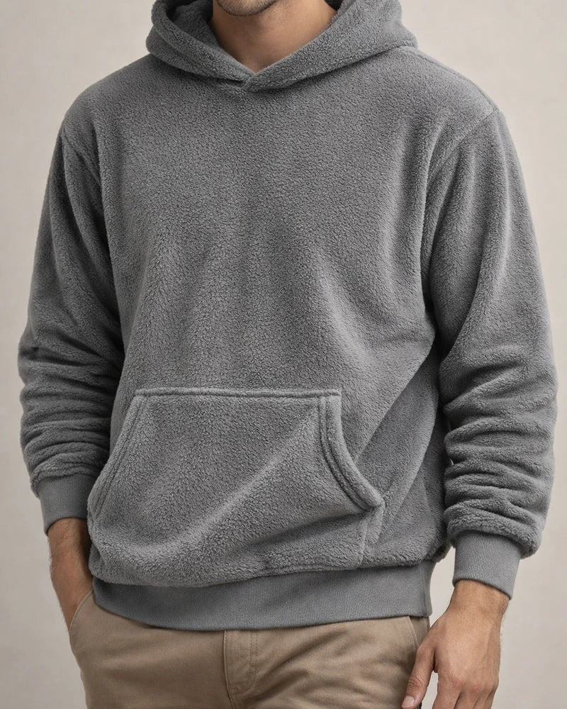 Men's Oversized American-Style Hooded Sweatshirt - Reversible Fleece Loose-Fit Casual Sweatshirt for Fall/Winter | JRSEE:1f50d294-529c-4131-bf24-35d1de345016