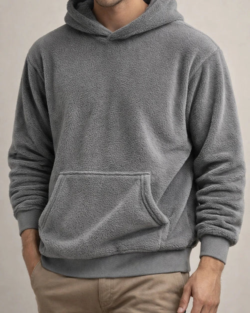 Men's Oversized American-Style Hooded Sweatshirt - Reversible Fleece Loose-Fit Casual Sweatshirt for Fall/Winter | JRSEE:1f50d294-529c-4131-bf24-35d1de345016