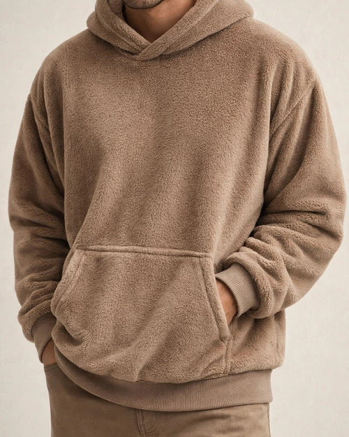 Men's Oversized American-Style Hooded Sweatshirt - Reversible Fleece Loose-Fit Casual Sweatshirt for Fall/Winter | JRSEE:fee94b3d-99f0-45ce-a7b8-8f7d5d317341