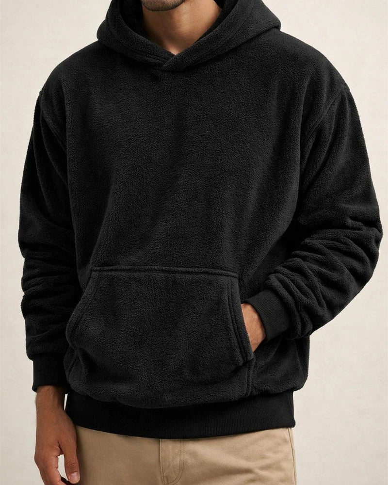Men's Oversized American-Style Hooded Sweatshirt - Reversible Fleece Loose-Fit Casual Sweatshirt for Fall/Winter | JRSEE:dd2de76b-271c-4501-86a6-d34b41d3e401