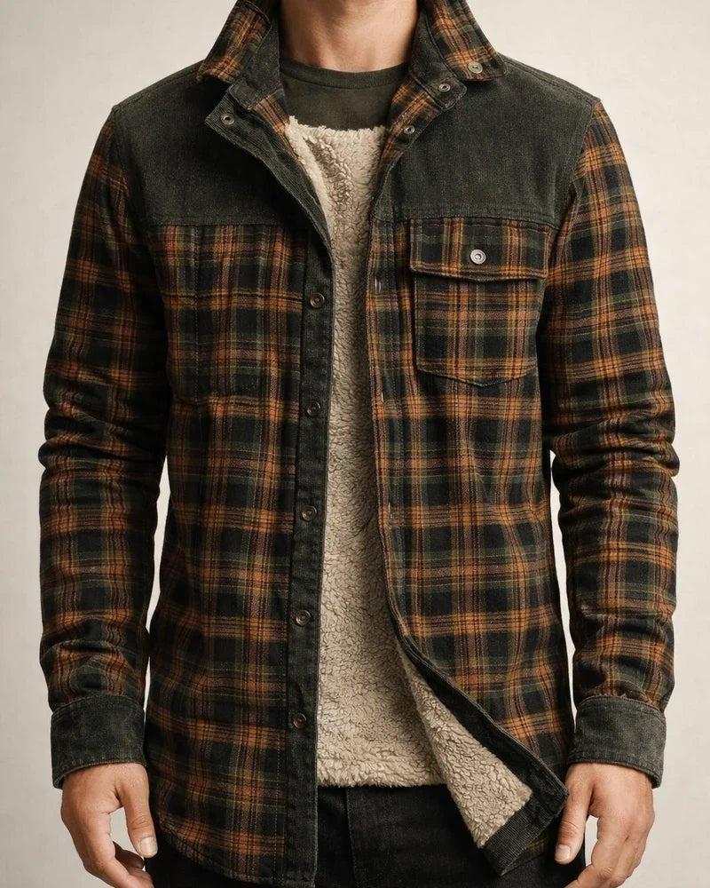 Men's Padded Thickened Long-sleeved Plaid Shirt Warm Fashion Cotton Shirt Jacket | JRSEE:c1a70a8f-5475-4884-b533-e0fcba43b424