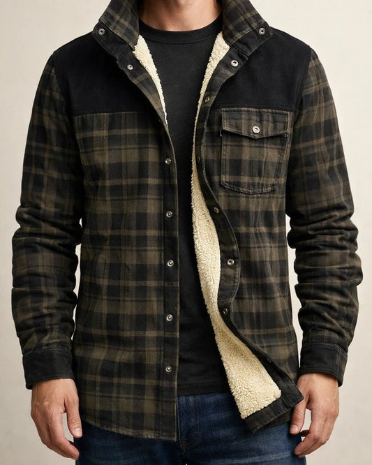 Men's Padded Thickened Long-sleeved Plaid Shirt Warm Fashion Cotton Shirt Jacket | JRSEE:413b5bda-7d56-479d-a178-9133304f3362