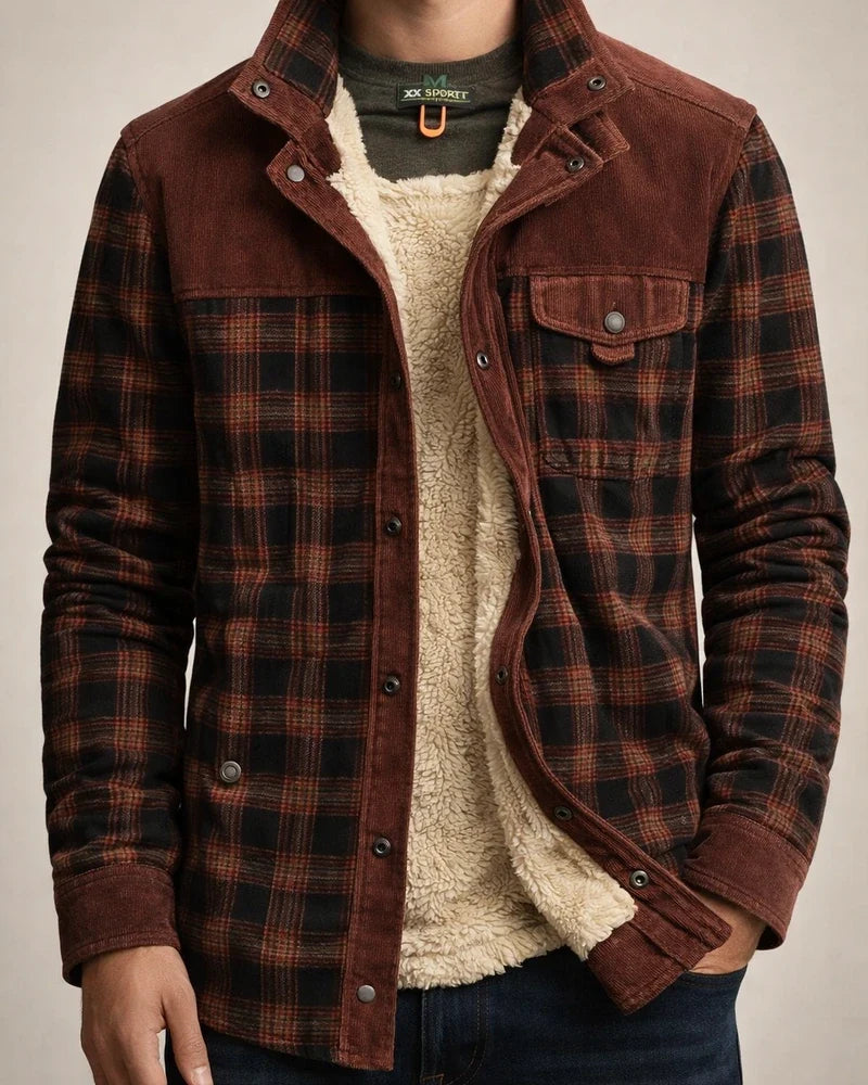 Men's Padded Thickened Long-sleeved Plaid Shirt Warm Fashion Cotton Shirt Jacket | JRSEE:f08f334a-087c-4d4b-924e-371a123f9c47