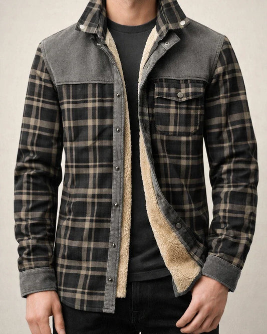 Men's Padded Thickened Long-sleeved Plaid Shirt Warm Fashion Cotton Shirt Jacket | JRSEE:636b766c-bcde-4076-a9f8-67e36c0db581
