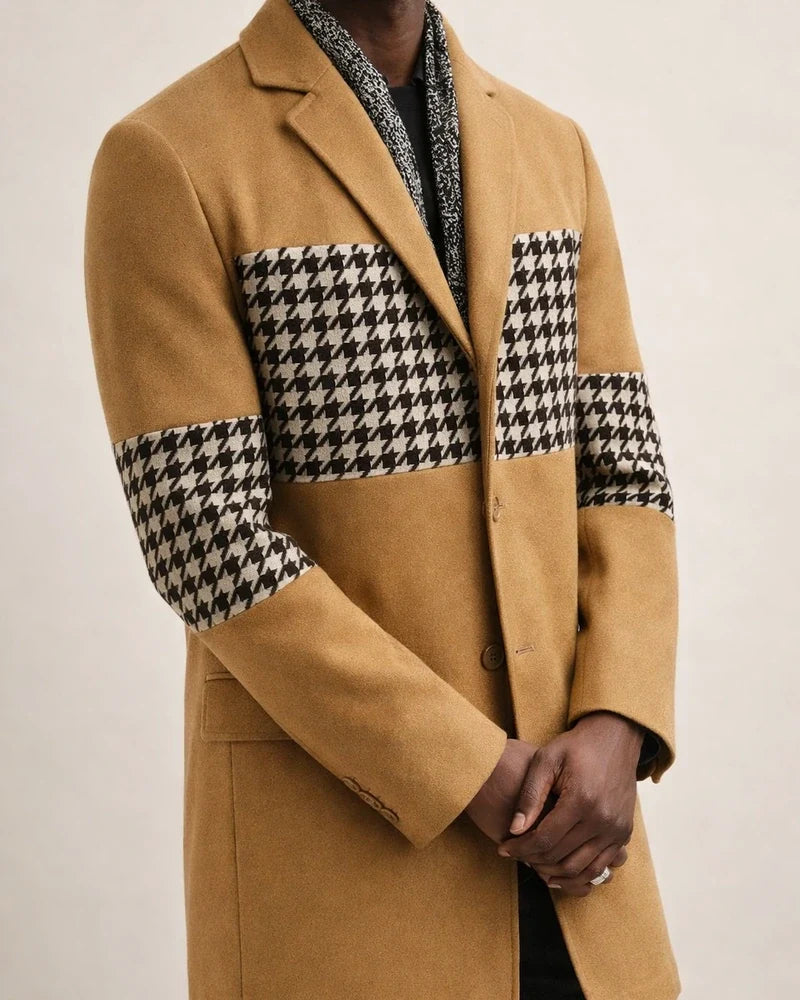 Men's Patchwork Casual Trench Coat | JRSEE:6cc69495-ca43-4d40-ae4a-cf997d76ce3e
