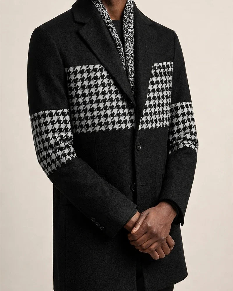 Men's Patchwork Casual Trench Coat | JRSEE:46590cf0-02f4-441f-ba17-4c2ea11c53bd
