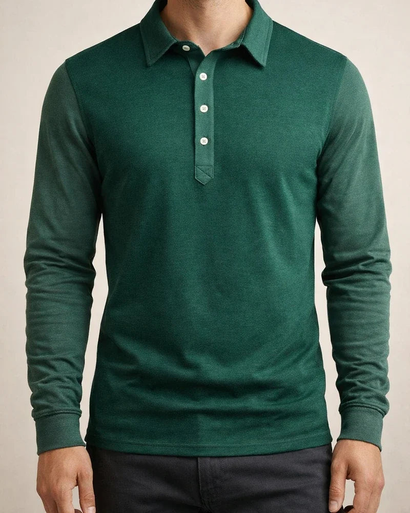Men's Polo Shirt Autumn and Winter New Fashion Color Blocking Casual Lapel Long-sleeved POLO Shirt Men's Long-sleeved T-shirt | JRSEE:465c961f-96db-4b3d-bd87-5257fff55262