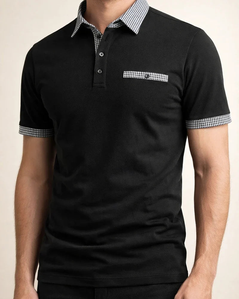Men's Polo Shirt Golf Shirt Date Vacation Lapel Button Short Sleeves Fashion Plaid / Striped / Chevron / Round Solid / Plain Color Summer Dry-Fit Black White Navy Blue Sky Blue Polo Shirt | JRSEE:4d5ab1a4-671e-4879-917f-cfdb0086e6fc