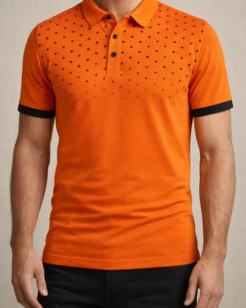 Men's Polo Shirt Golf Shirt Polka Dot Turndown Black / Red Blue Orange Dark Gray Red Outdoor Daily Short Sleeve Button-Down Clothing Apparel Classic | JRSEE:74b64c48-b3fd-4f8a-b8ea-3bcf3a64678f